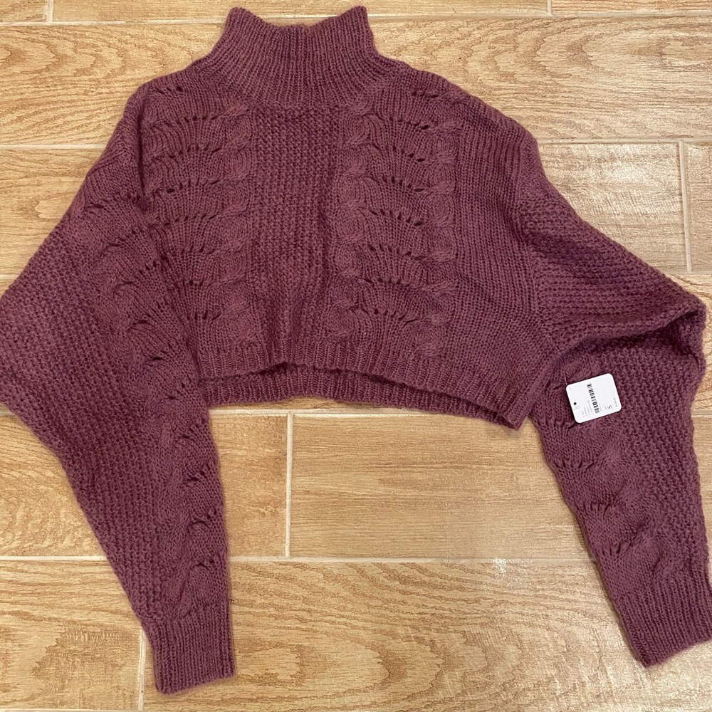 Free People Crop Mohair Sweater NWT